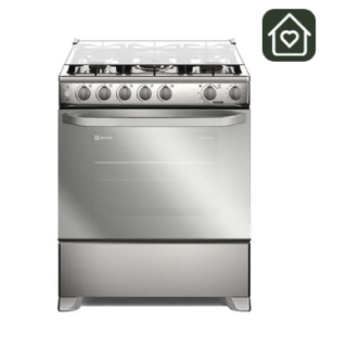 Cocina a Gas 5 Platos Electrolux Efficient VaporBake, Triple Llama y Grill FE5SXC Inox