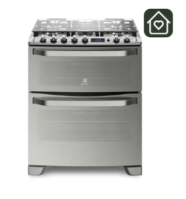 Cocina a Gas 5 Platos Electrolux Experience Doble Horno y Timer Digital 76DXA Inox