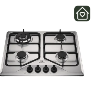 Encimera a Gas 4 Platos Electrolux Experience Multi Llama y Parrilla de Hierro Fundido KE4XC Inox